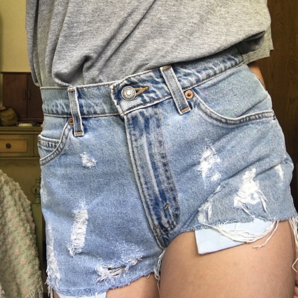 Vintage Orange Tab Levi high waisted shorts